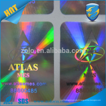 Fabriqué en Chine autocollant personnalisé d&#39;hologramme imperméable anti-rayures autocollant